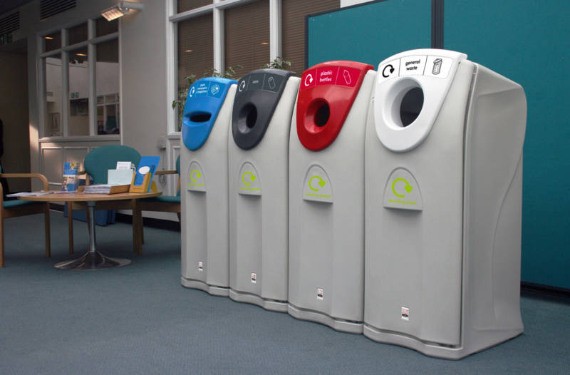 Leafield Maxi recycling and litter bins