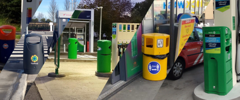 Leafield Petrol Forecourt Recycling and Litter Bins